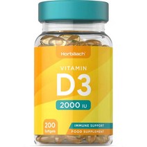 유기농비타민d 액상 임산부 어린이비타민d 비타민 D 2000IU 200 소프트젤 캡슐 고 D3 4000IU2개 뼈 NonGMO 글루텐 프리 인공 방부제 호르바흐, 단일수량, 단일개당 용량/중량/정