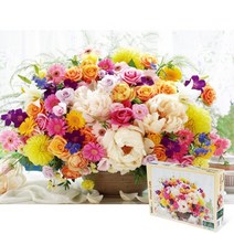 퍼즐피플 정물 꽃 해바라기 풍경 직소퍼즐 500피스, 무지개꽃다발 500피스, 퍼즐유액 포함, 500p