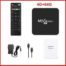 미디어박스 미디소프트 영상재생 미디어플레이어 MXQ 프로 스마트 안드로이드 TV 박스 11.1 Amlogic S905, 01 4G 64G_02 Eu 플러그