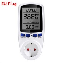 나인틴 디지털 LCD 전력계 AC 백라이트 전력 소비 에너지 킬로와트 와트 측정 분석기, [09] EU PLUG