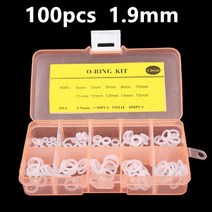 고무오링 100pcs 두께 1.5 / 2 2.5 3mm O 고무 링 실리콘 씰/VMQ 밀폐형 O-링 와셔 o-링 박스 어소트먼트 키트, [02] 100pcs 1.9mm
