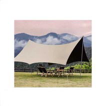 베이지 양면 실타프 헥사 대형M캠핑 그늘막, 샌드골드(3Mx4M)암막실버코팅-5-10명