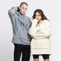 욜로 오버핏 양털 후드티