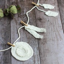 화이트 뜨개 장식 가족 사진 꾸미기 거실 벽 가랜드 아기용품 만삭 백일촬영 감성소품 북유럽