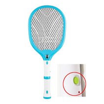 블루 220v 원버튼 모기채 충전식 전기모기채 파리채