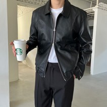 매드 오버핏 투웨이 비건레더 자켓 가죽 라이더 크롭 숏 점퍼_(2color) 블랙 브라운 M L