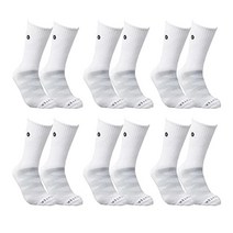 Archtek Arch Support Crew Socks - Patented Technology Compression Socks for Women and Men for Planta, White - 6 Pair