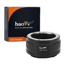 Haoge 수동 렌즈 마운트 어댑터 Olympus OM 렌즈에서 Nikon Z 마운트 미러리스 카메라 용 Z6II Z7II Z6 Z7 등