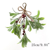 인공 크리스마스 겨우살이 장식 펜던트 반짝이 리본이 달린 행잉 파티 휴일, [03] Mistletoe C