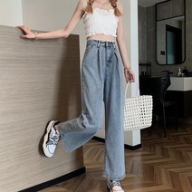 레이스업 데님 팬츠 일자 청바지