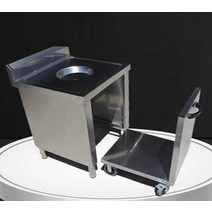 업소용 음식물처리기 음식물수거테이블 이동식, 카트 + 잔여식탁 70x70x80 공식 규격