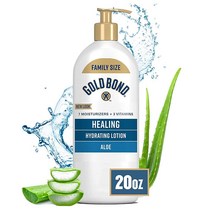 Gold Bond 골드 본드 얼티밋 힐링 스킨 테라피 로션 알로에 함유 패밀리 사이즈 골드 프레시 566ml (20oz), 20 Ounce (Pack of 1)