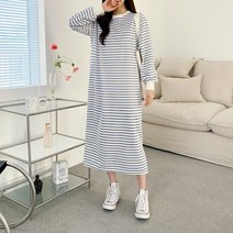 세인트이브 [세인트이브] AR130 단가라 라운드카라 롱원피스