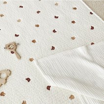 돗투돗x마롤로뜨 아기 이불 자수 누빔 패드 유아 요, 자수 누빔 패드 이불 - 바니베어