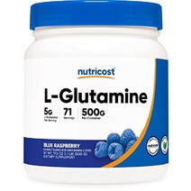 Nutricost 뉴트리코스트 L-글루타민 파우더 1KG 무향 분말, 파란 산딸기, 1.1파운드(1팩)