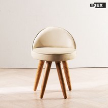 키코 가죽 원목 화장대의자, 블랙/블랙