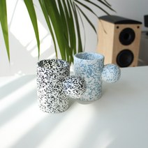 마블볼 머그 시리즈 빈티지 독특한 그릇, 1개, 블랙