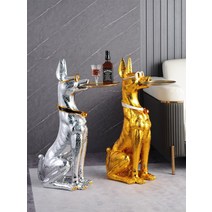 인테리어 소품 홈 데코 장식 - 거실의 TV 캐비닛 옆에 대형 천장부터 바닥까지 내려 오는 장식품 개 조명 고급 폭력 곰 새 가정 개업 집들이 선물, [08] 그레이트 핀셔/골드(키 93)