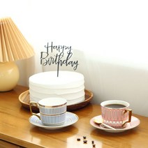 로얄스탠리 골드 도자기 카페 커피잔 찻잔 세트 에스프레소잔, 핑크