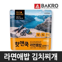 핫앤쿡 김치찌개 발열전투식량 도시락 간편식 비상식량 비화식 도시락 라면뽀글이 등산 캠핑, 110g, 1개