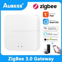 화재 연기 감지기 가스누설경보기 AUBESS Tuya ZigBee 스마트 라이프 Smokehouse 소방관 홈 보안 보호 경보 시스템 흡연 센서, CHINA_ZigBee Hub