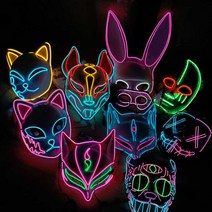 led가면 할로윈가면 늑대인간 조커 마스크 가면 얼굴, 폭스 삼색 조명