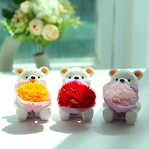 리필향30ml증정 선물하기 좋은! 은혜갚는곰돌이 방향제, 빨간꽃_화이트코튼