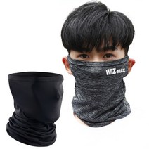 위즈모아 W2 자외선차단 마스크 여름 얼굴 햇빛가리개, 블랙