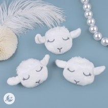 하얀 염소 봉제 인형 와펜 패치 악세사리 부자재 캐릭터 파츠 동물 인형 브로치 키링 만들기 W022