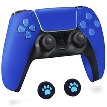 BRHE PS-4 무선 컨트롤러 플레이스테이션 4슬림프로 콘솔용 업그레이드 충전식 게임패드 리모컨 듀얼 쇼크 터치 패드 USB 케이블 엄지 그립 캡 레드, Blue, T28
