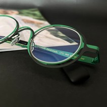 초경량 투톤 동글이 안경테 베타티타늄 그린 알작은 수제 안경 남자 여자 소두