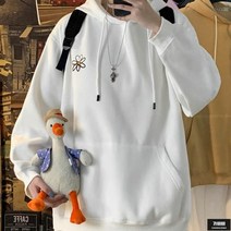 가바바 남성 빅사이즈 후드티 등뒤에 핀 데이지 남친룩 후드 긴팔티 G55055