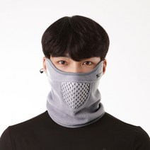 수이골프 방한 겨울 마스크 넥워머 골프 스포츠 스키 조깅 등산 라이딩 바이크 낚시, 방한마스크_그레이, B형(귀가림X), L