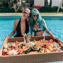 빌라 수영장 물 플로팅 쟁반 트레이 호텔 소품 사진, 장방형 카키 100 60