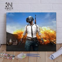 배틀그라운드 팝아트 명화 유화그리기세트 오일파스텔 DIY 먹는 닭 거실 풍경 만화 캐릭터 손으로