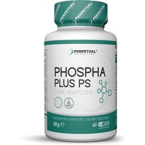 Perpetual Nutrition Phosphatidilserine 300mg Ashwagandha의 60 비건 캡슐 및 비타민 C 100mg, 4개