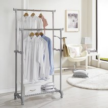 다이소스탠드옷걸이 코스트코행거 롱패딩행거 이동식행거 2단, 행거 405호