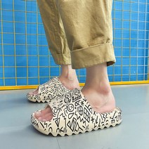 이지 슬라이드 슬리퍼 연예인 쿠션 실내화, 낙서 + 38