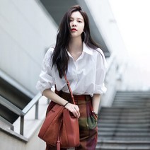 화이트 하프 셔츠 여성 루즈핏 면 상의