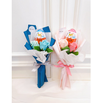 킨더조이비누꽃다발 학예외 재롱잔치 생일선물 유치원졸업선물 유치원행사 어린이집행사 발표회 연주회 유치원입학선물 어린이집입학선물, 남아용(블루꽃+킨더조이남아용)