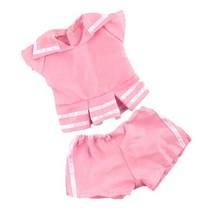 WJSHOP 18 ''미국 인형 핑크 탑 반바지 세트 캐주얼 데일리 의류 드레스 의상 소녀 인형 의류 43cm 아기 인형 액세서리