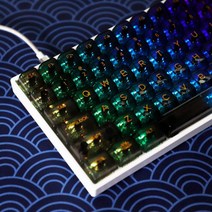 YMDK 131 크리스탈 PC 백릿 키캡 UV 프린트 MDA PROFILE 샤인 Through Similar to OEM MX 메케니컬 키보드 104 96 87 84 68 64 6, Black