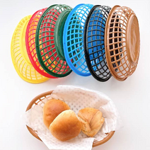 메인홈 레트로 스낵 바구니 간식 과일 빵 푸드 바스켓, 컬러바스켓 - 옐로우