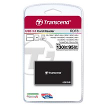 트랜센드 USB 3.0 멀티 카드 리더기 TS-RDF8K, 블랙