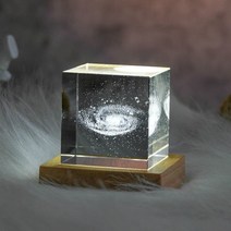 크리스탈 조명 태양계 문진 서예도구 문방사우, 6x6x6cm, 04.LED 갤럭시