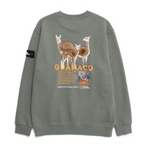 (국내매장판) 내셔널지오그래픽 남성 여성 애니멀 그래픽 풀기모 맨투맨 카키