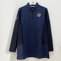 [행복한백화점][그린조이][그린조이] 하이넥 롱기장 반지퍼 기모 티셔츠 네이비 여성 GF20KL17W