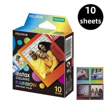 새로운 정품 Fujifilm Instax Square White Edge Black 필름 (10-40 pcs) for SQ10 SQ6 인스턴트 카메라 공, 04 Square Rainbow Films