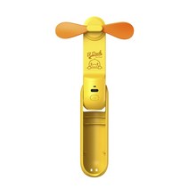 지수라이프 러버덕 휴대용 USB 미니 선풍기, 옐로우, F8L-B