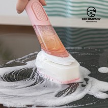 세제주입 청소솔 욕실주방 세척솔 바닥청소솔, 핑크